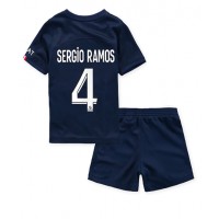 Paris Saint-Germain Sergio Ramos #4 Hjemmebanesæt Børn 2022-23 Kortærmet (+ Korte bukser)